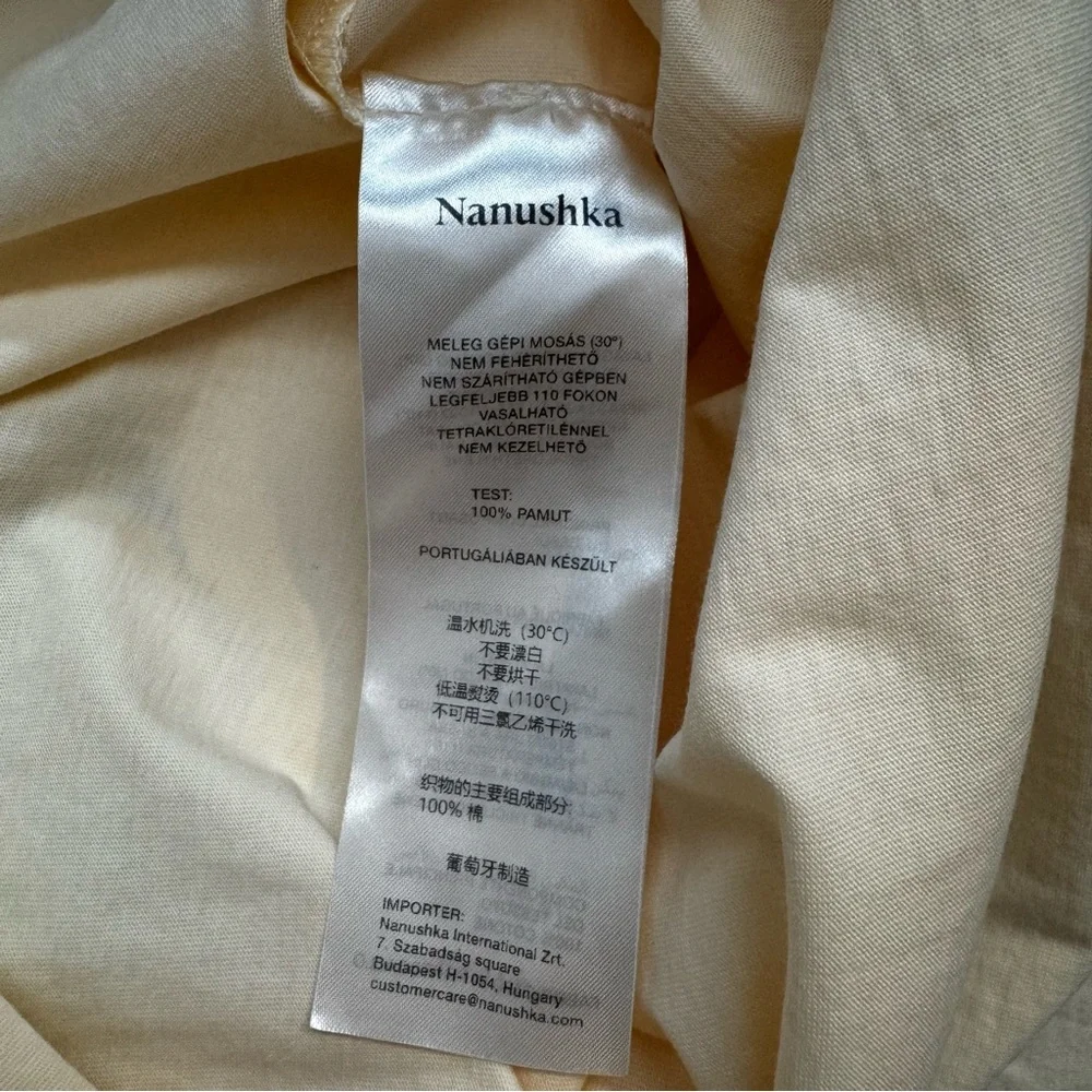 Nanushka Organic Cotton Embroidered Graphic Tee - Cream Butter Yellow - L - Picture 5 of 11